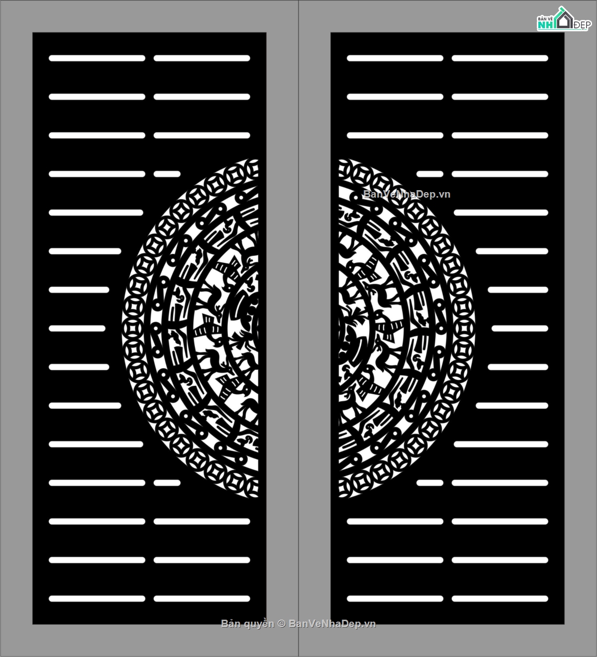 cổng trống đồng cnc,File cổng 2 cánh cnc,2d cổng trống đồng