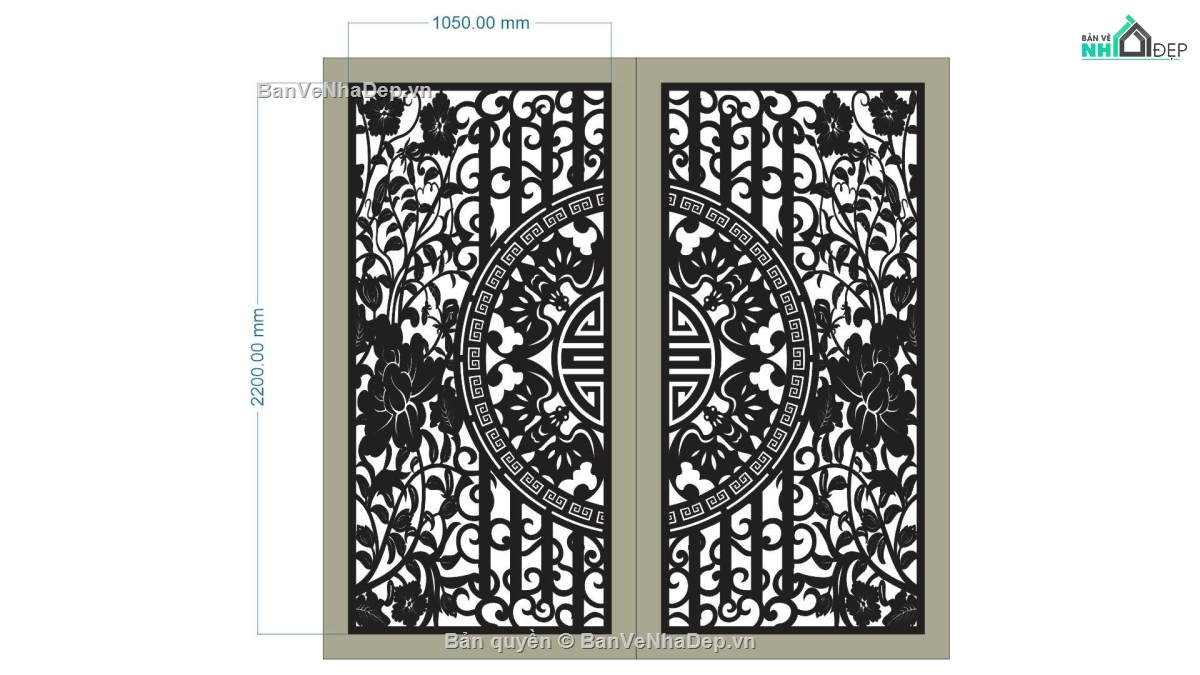 cổng trống đồng cnc,File cổng 2 cánh cnc,cn cổng 2 cánh