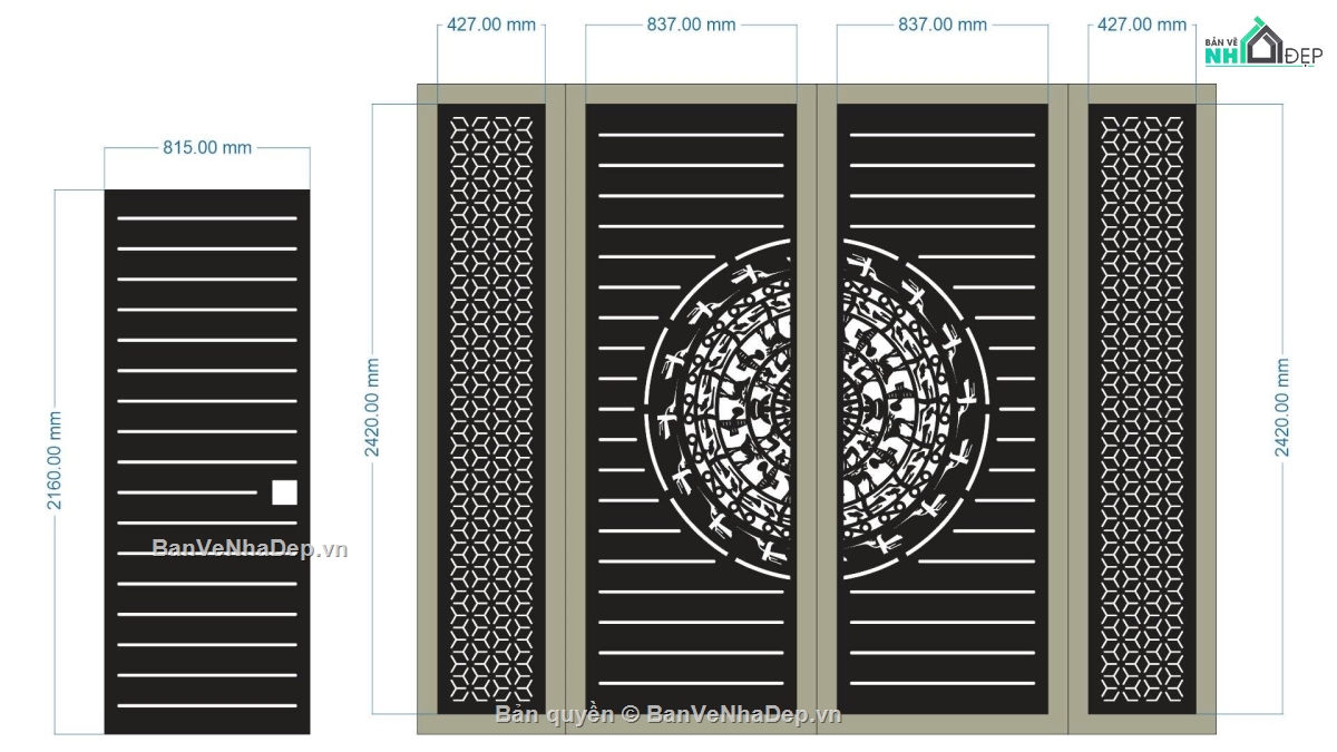 File cổng 4 cánh,cổng chính cổng phụ,cổng chính phụ