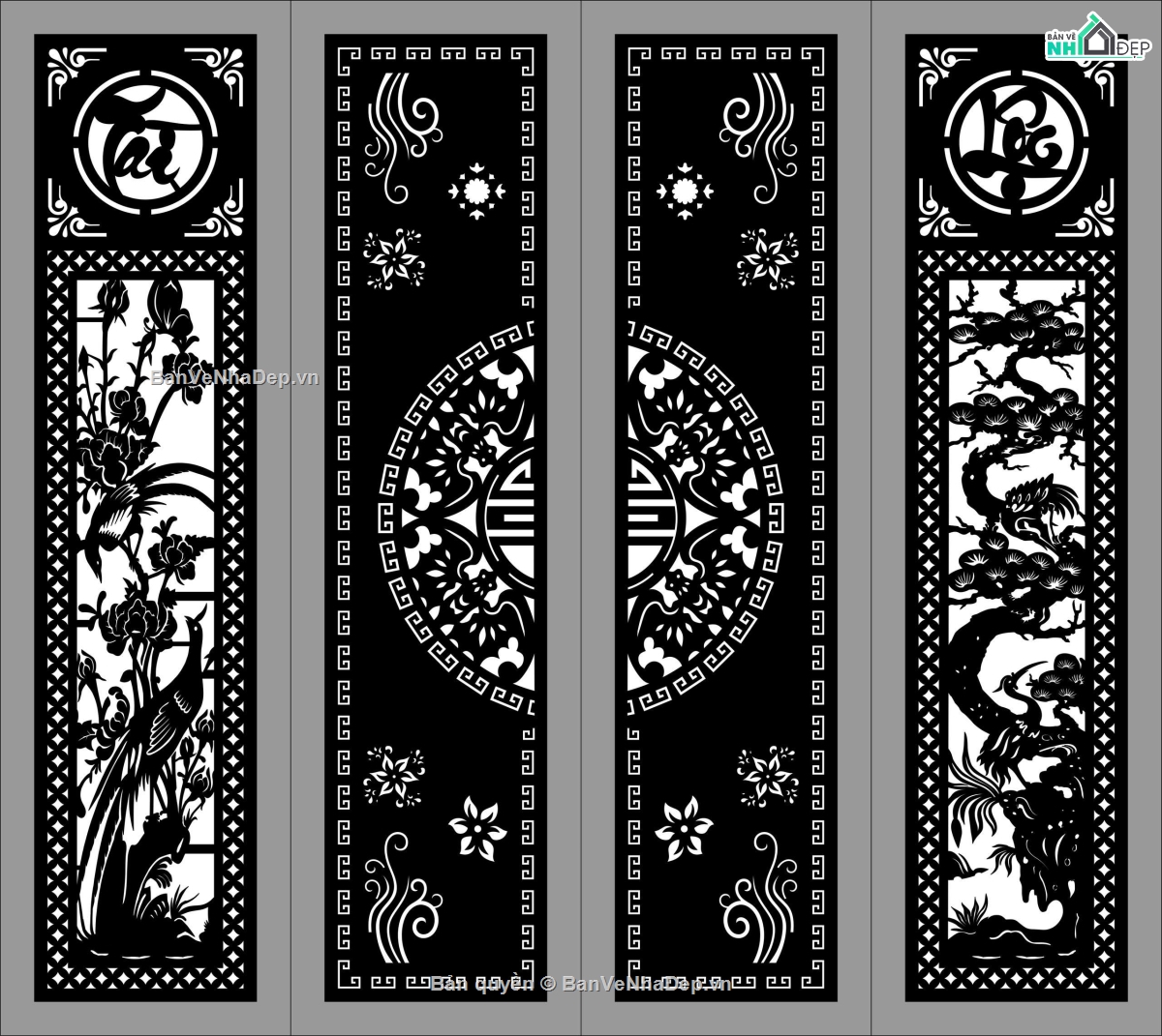 cổng 4 cánh cnc,File cổng 4 cánh,cổng tài lộc