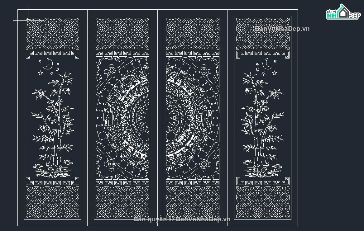 File cổng 4 cánh,cổng trúc,cổng 4 cánh trúc