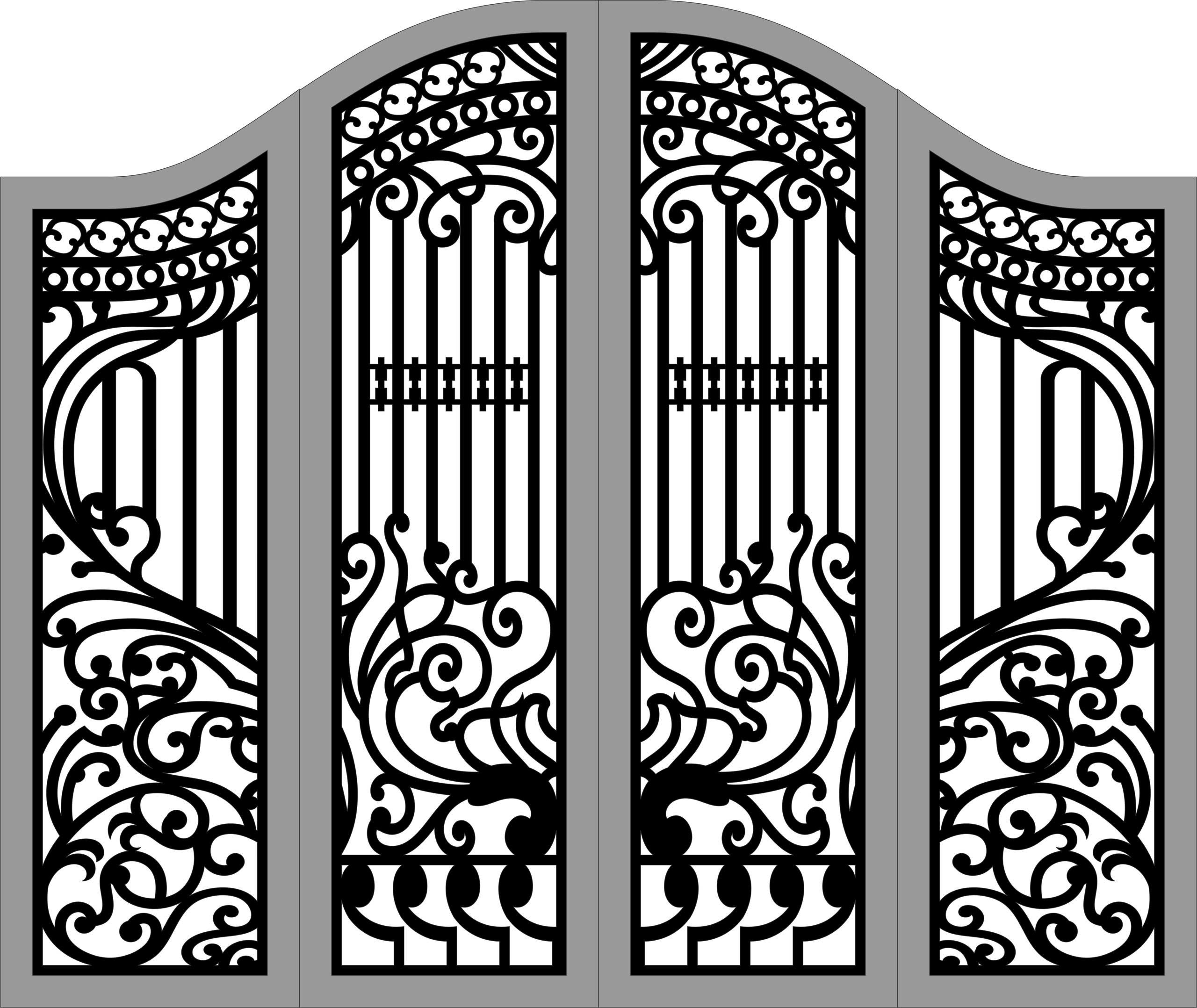 cổng cnc,dxf cổng,mẫu cổng 4 cánh cnc