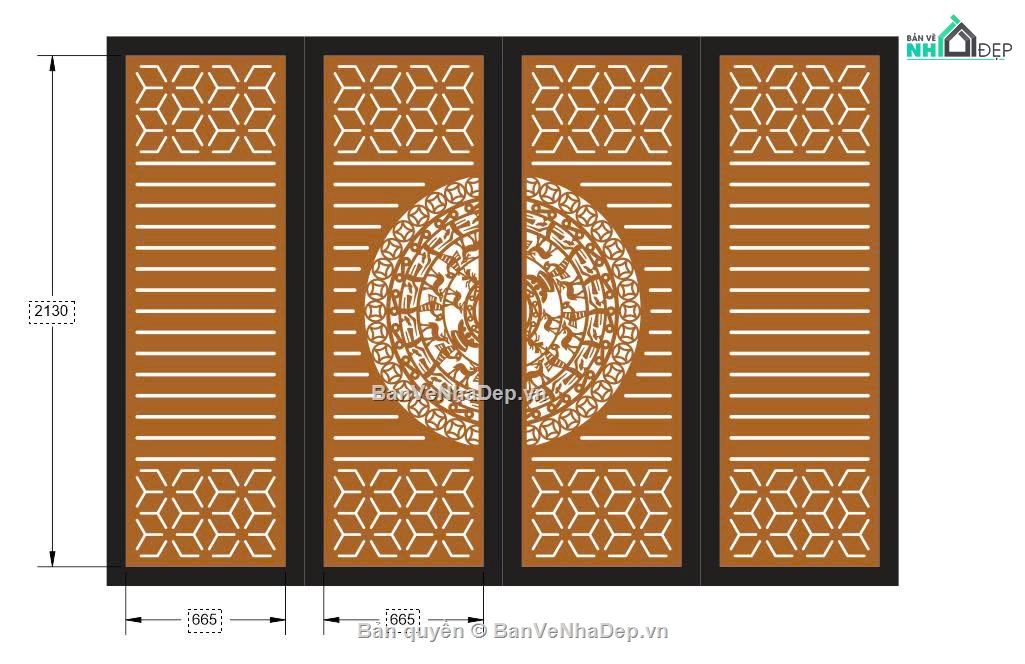 File cổng 4 cánh,cổng 4 cánh cnc,cổng dxf