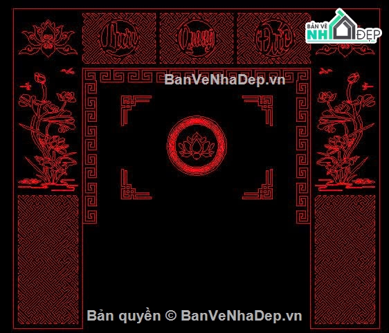 Vách cnc dxf,File dxf vách cnc đẹp,vách thờ