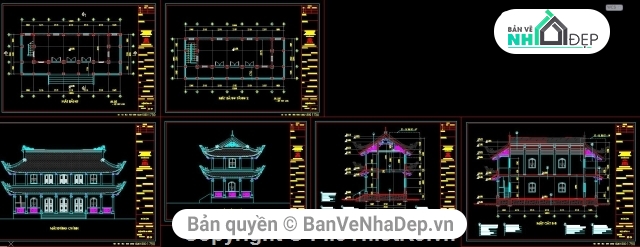 kiến trúc đình chùa,chi tiết đình chùa,kiến trúc chùa,đình chùa  vẽ,kiến trúc chùa vẽ,thư viện mẫu đình chùa