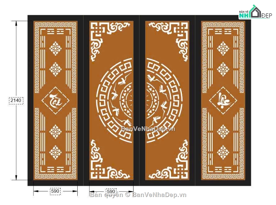 cổng 4 cánh cnc,File cổng 4 cánh,File cnc cổng 4 cánh