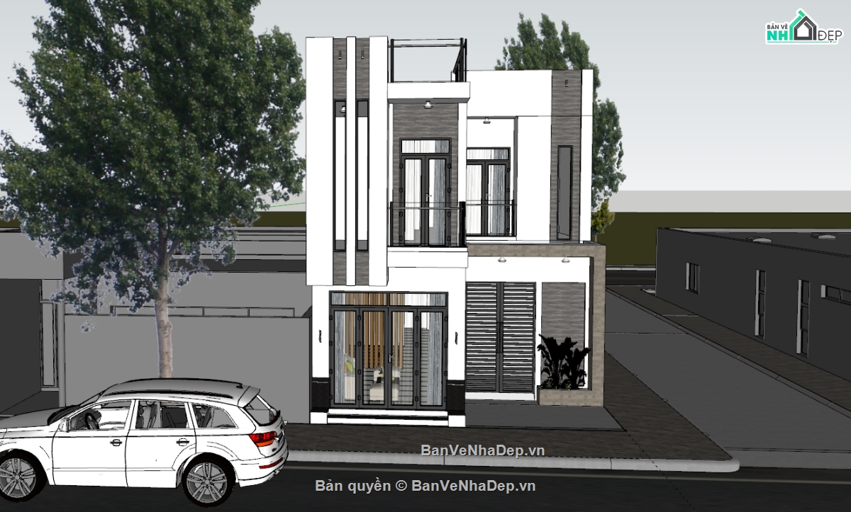 nhà phố,model nhà 2 tầng,nhà phố 2 tầng