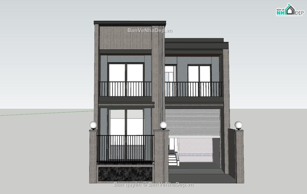 nhà phố,nhà phố 2 tầng,model nhà phố