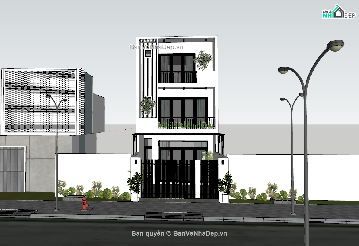 nhà phố,model nhà phố,nhà phố 3 tầng