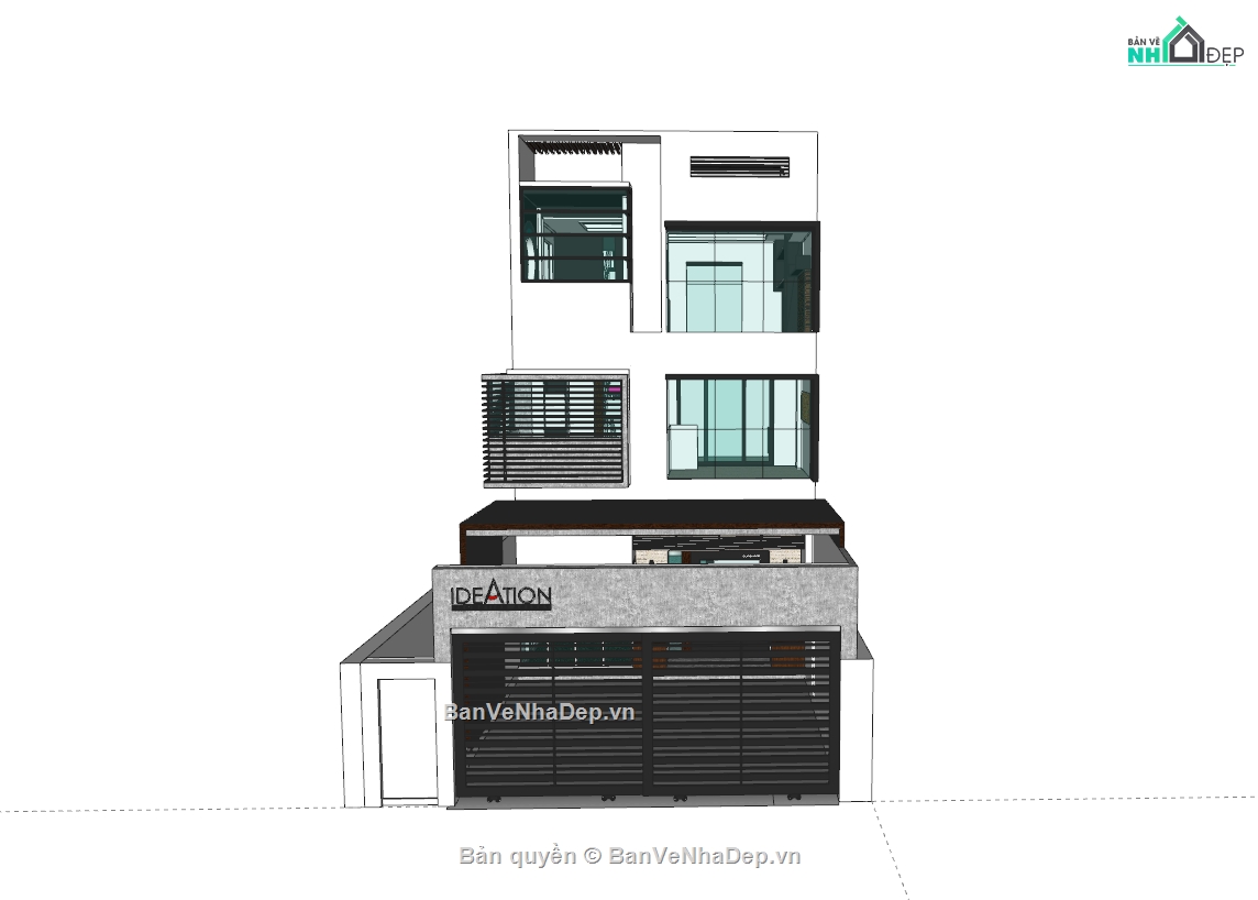 nhà phố,nhà phố 3 tầng,model nhà phố