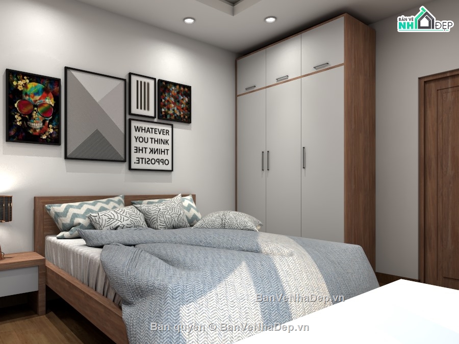 sketchup nội thất phòng ngủ,thiết kế phòng ngủ su,model phòng ngủ hiện đại