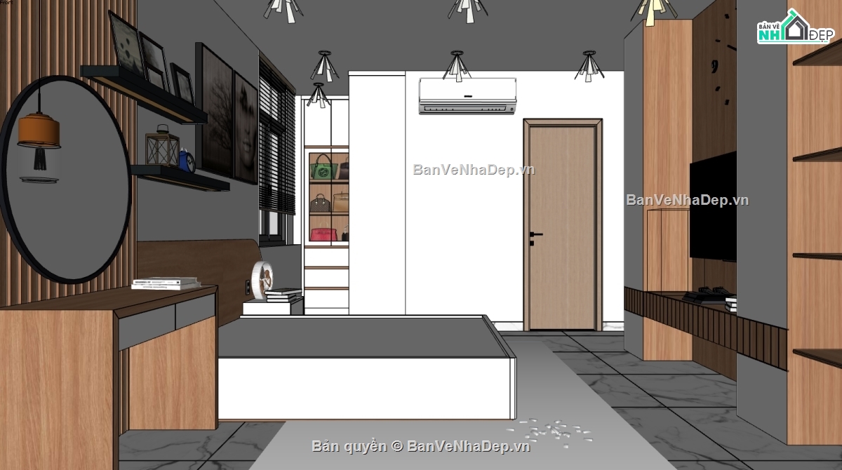 File sketchup phòng ngủ đẹp,File phòng ngủ,phòng ngủ sketchup