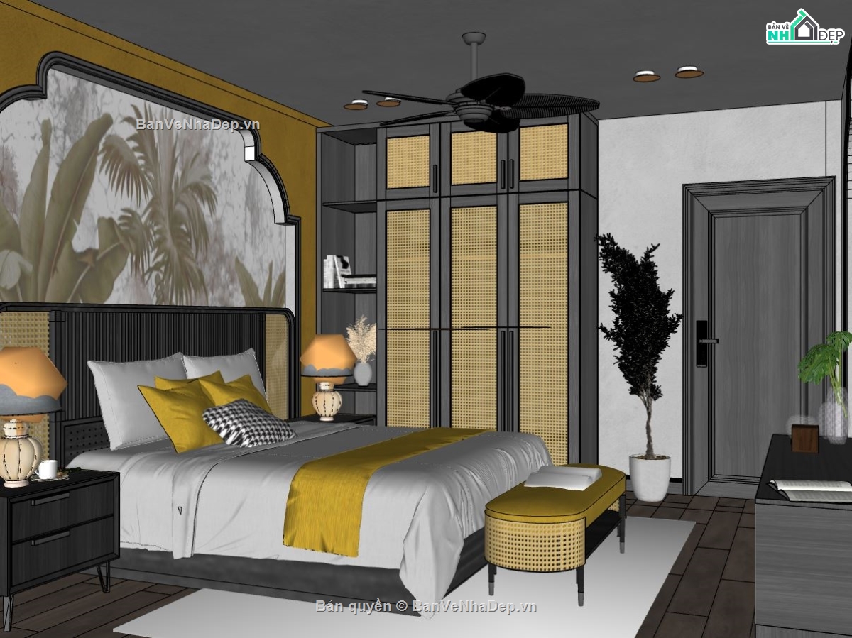 Model phòng ngủ,phòng ngủ indichine,phòng ngủ đẹp,phòng ngủ tân cổ điển