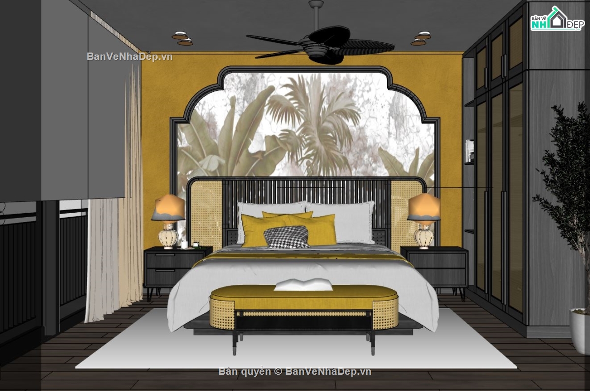 Model phòng ngủ,phòng ngủ indichine,phòng ngủ đẹp,phòng ngủ tân cổ điển