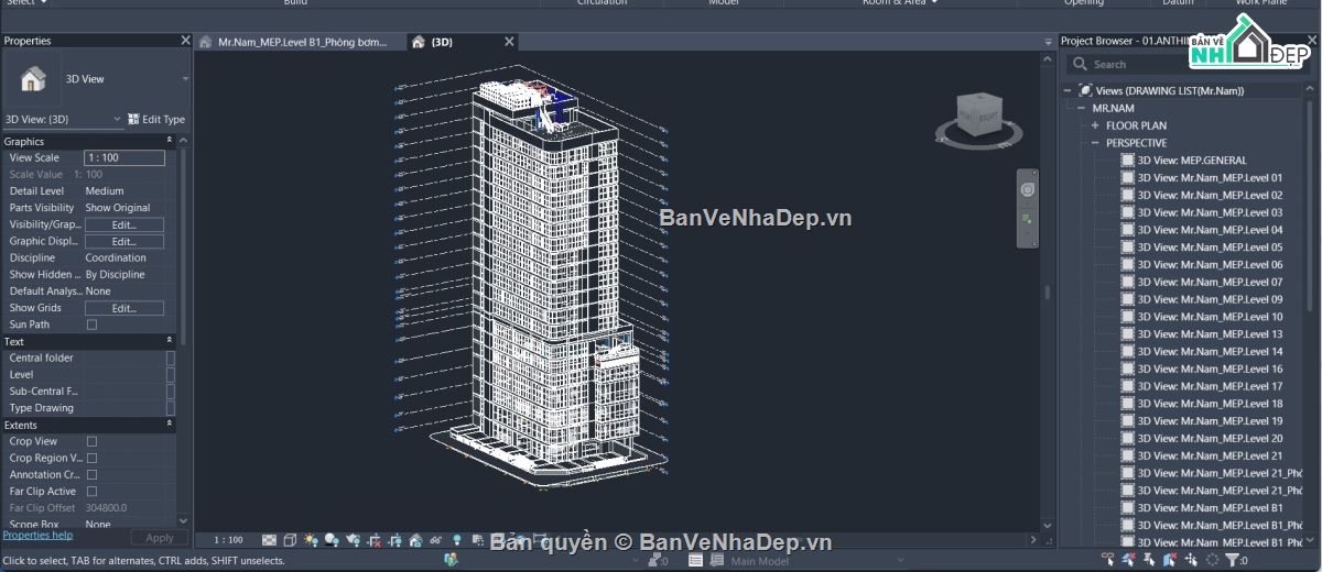 revit nhà 21 tầng,văn phòng 21 tầng,file revit văn phòng 21 tầng