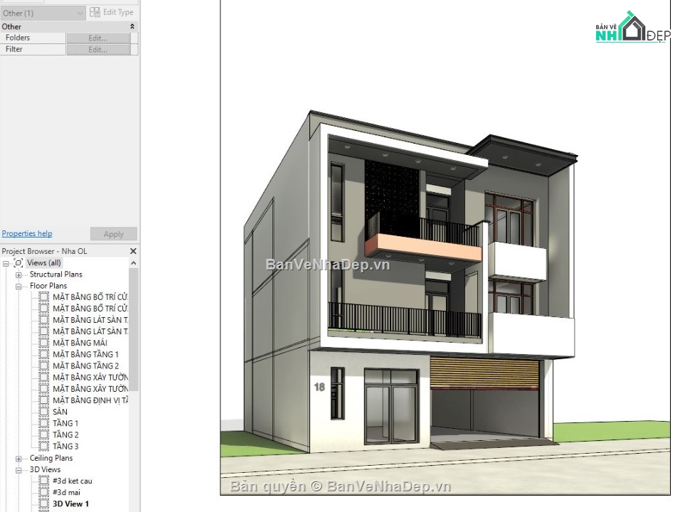 mẫu revit biệt thự hiện đại,revit mẫu nhà đẹp,revit nhà đẹp,file revit mẫu,model revit biệt thự