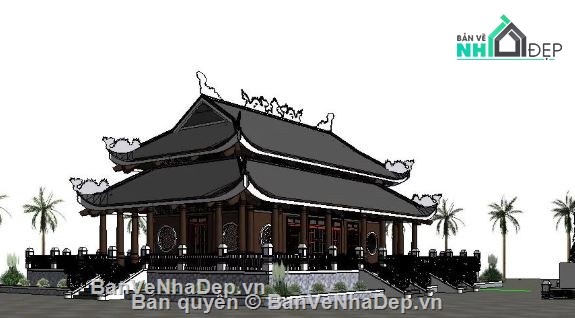 revit chùa,chùa,chùa file revit,file revit chùa