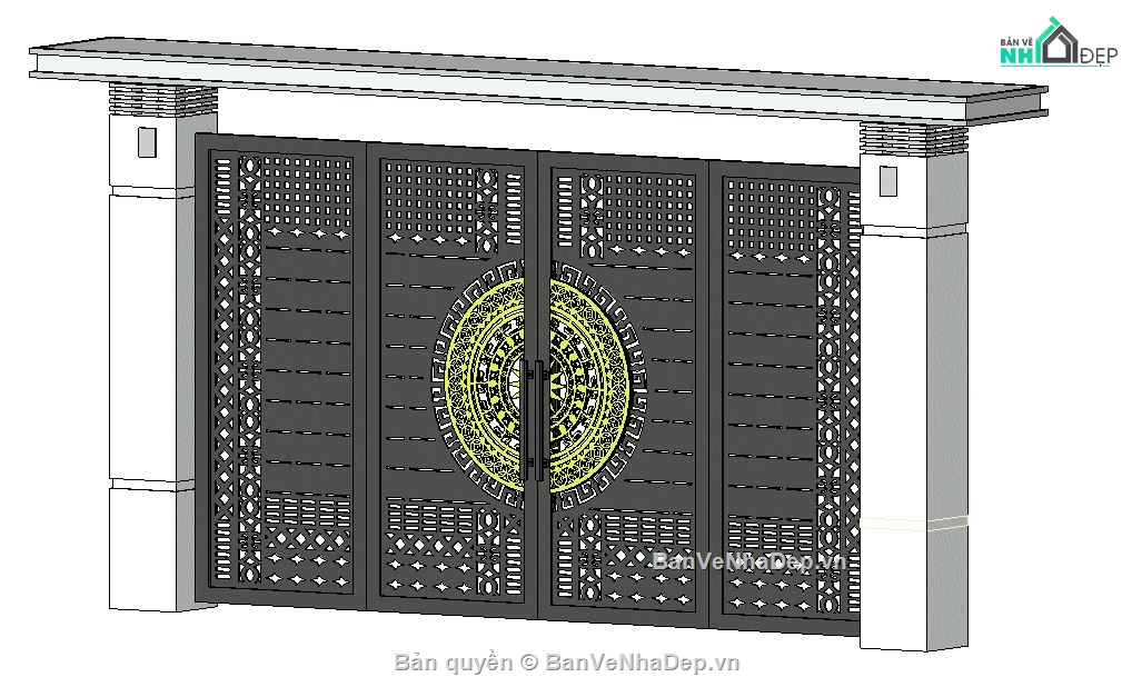 cổng rào,cổng rào revit,revit cổng rào