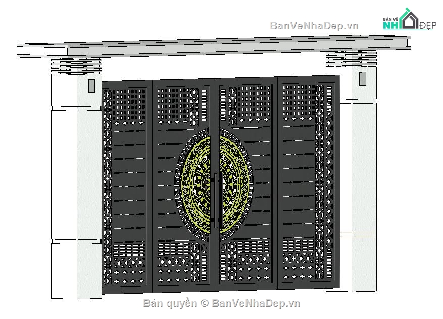 cổng rào,cổng rào revit,revit cổng rào