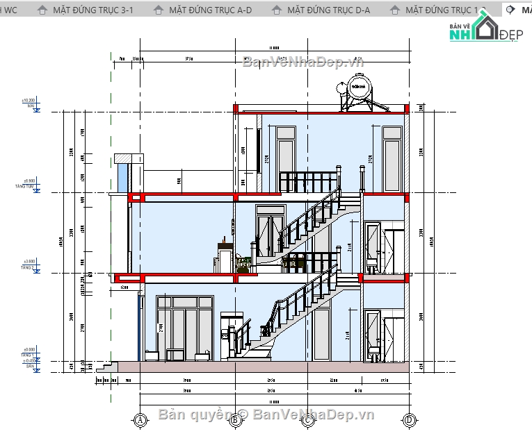 model revit nhà phố 3 tầng,bản vẽ revit nhà phố 3 tầng,file revit nhà phố 3 tầng,Revit nhà phố 3 tầng,bản vẽ nhà phố 3 tầng,kiến trúc nhà phố 3 tầng