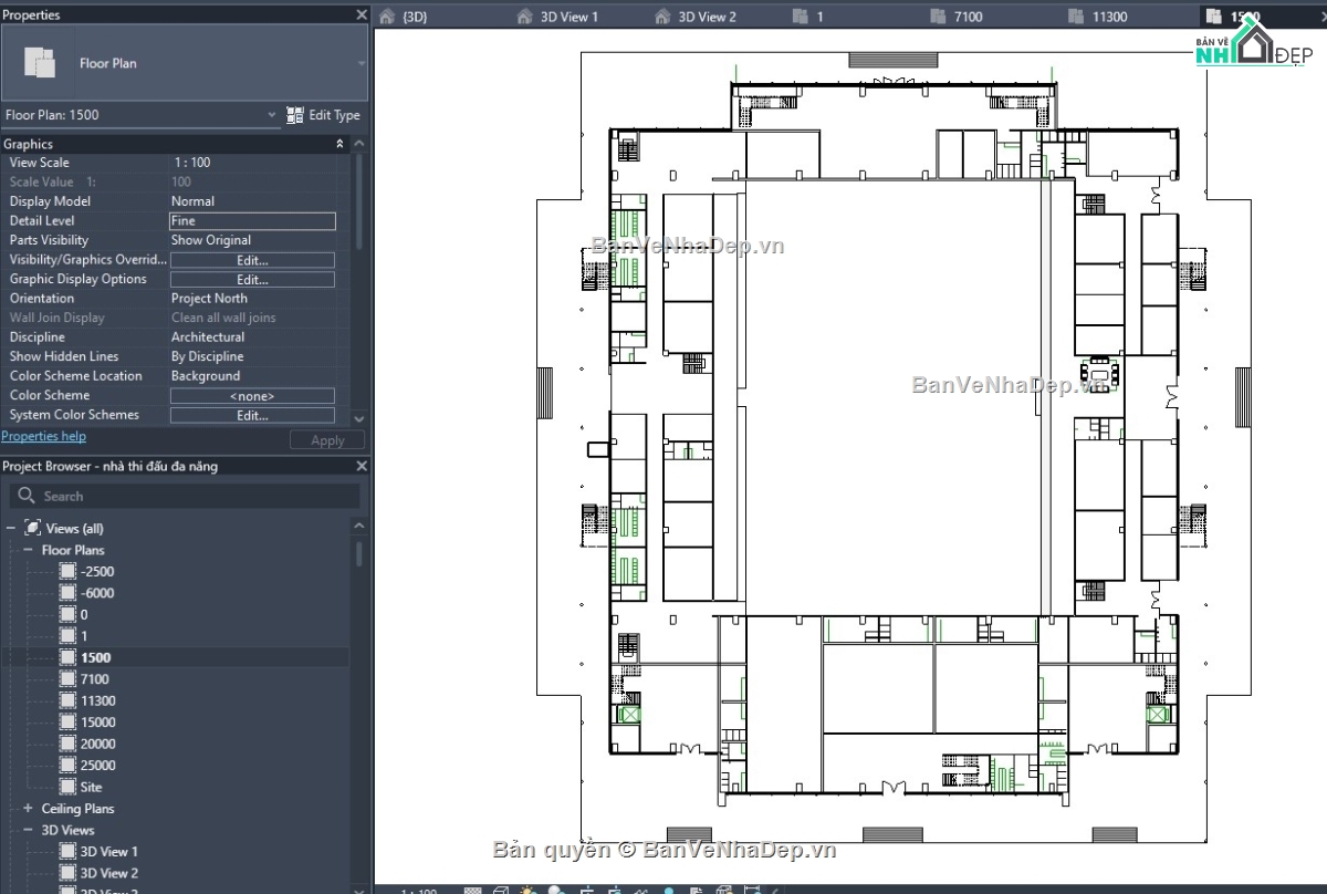 Kiến trúc nhà thi đấu,revit nhà thi đấu,revit kiến trúc nhà thi đấu,nhà thi đấu,bản vẽ nhà thi đấu