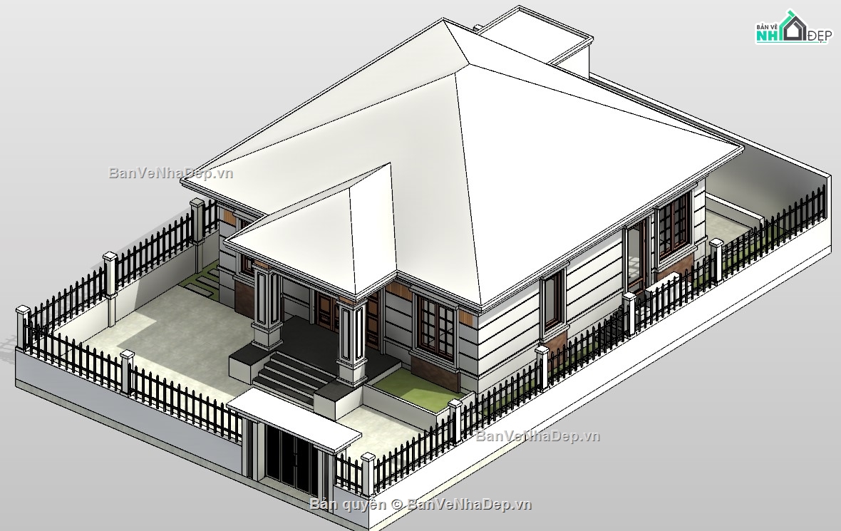 revit nhà vườn,revit nhà đẹp,revit mẫu nhà đẹp,revit mẫu biệt thự,thiết kế nhà revit,revit nhà 1 tầng
