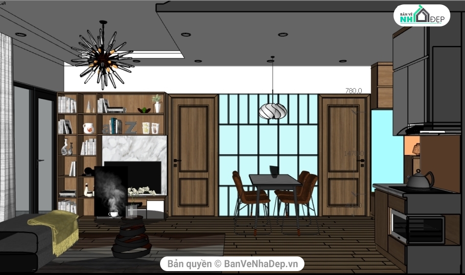 model sketchup nội thất,nội thất SU,nội thất phòng khách,SU đồ nội thất,nội thất phòng khách đẹp,Thiết kế phòng bếp đẹp