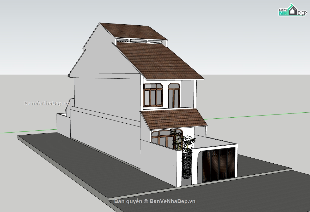 nhà 2 tầng,su nhà 2 tầng,sketchup nhà 2 tầng