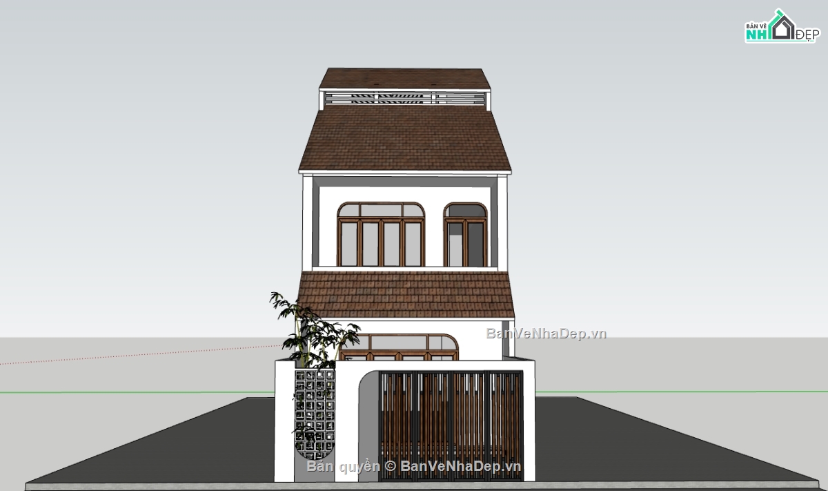 nhà 2 tầng,su nhà 2 tầng,sketchup nhà 2 tầng