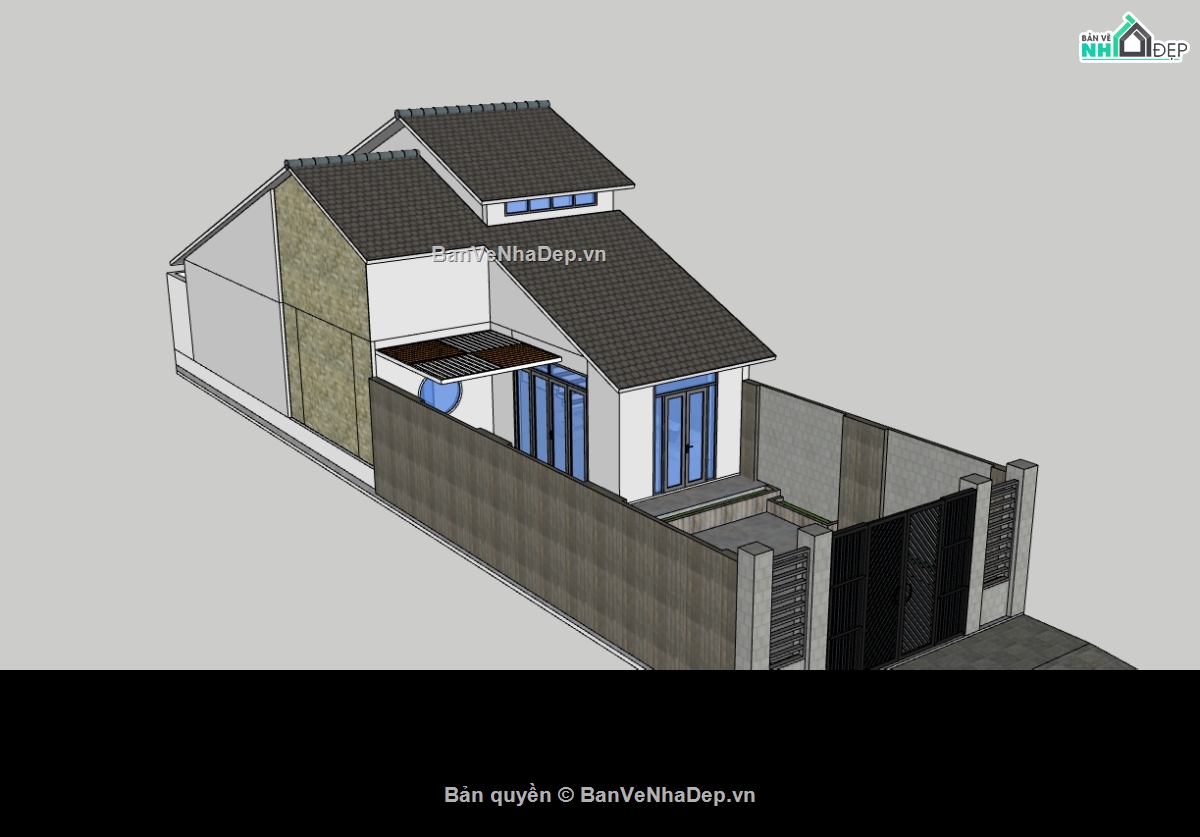 su nhà 2 tầng,sketchup nhà 2 tầng,nhà 2 tầng