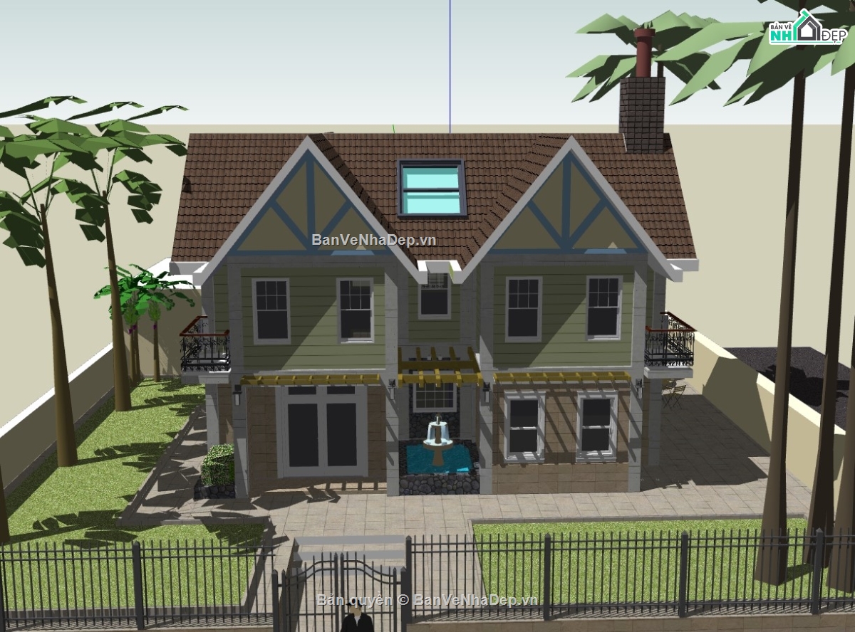 biệt thự 2 tầng,Model su biệt thự 2 tầng,su biệt thự,sketchup biệt thự,biệt thự 2 tầng su,biệt thự  2 tầng su