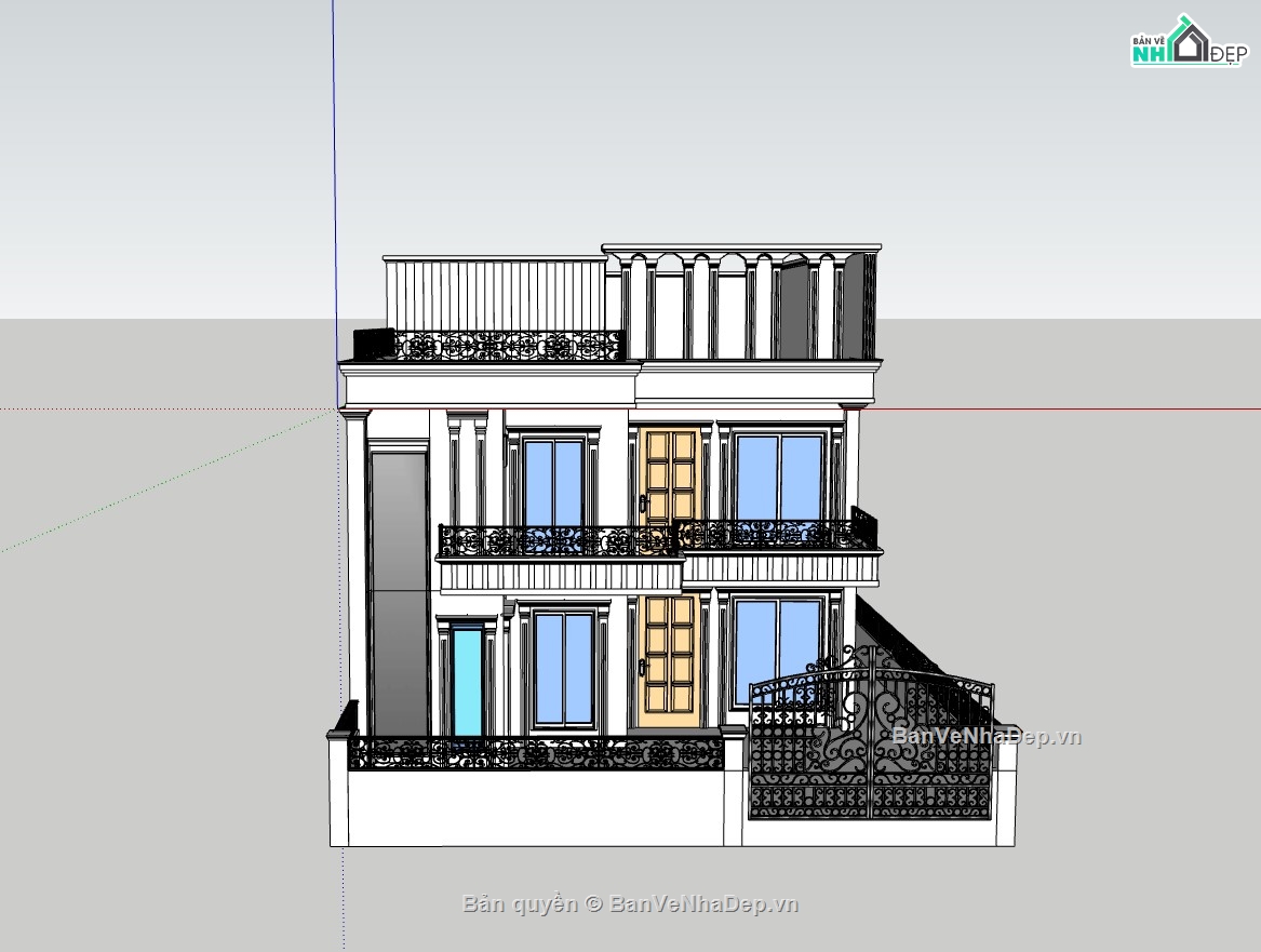 nhà phố 3 tầng,su nhà phố,sketchup nhà phố,su nhà phố 3 tầng,sketchup nhà phố 3 tầng