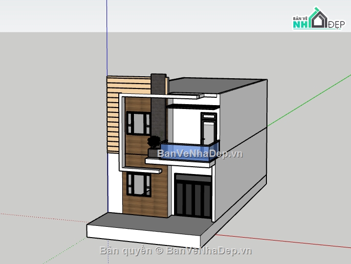 nhà phố,nhà phố 2 tầng,su nhà phố,sketchup nhà phố