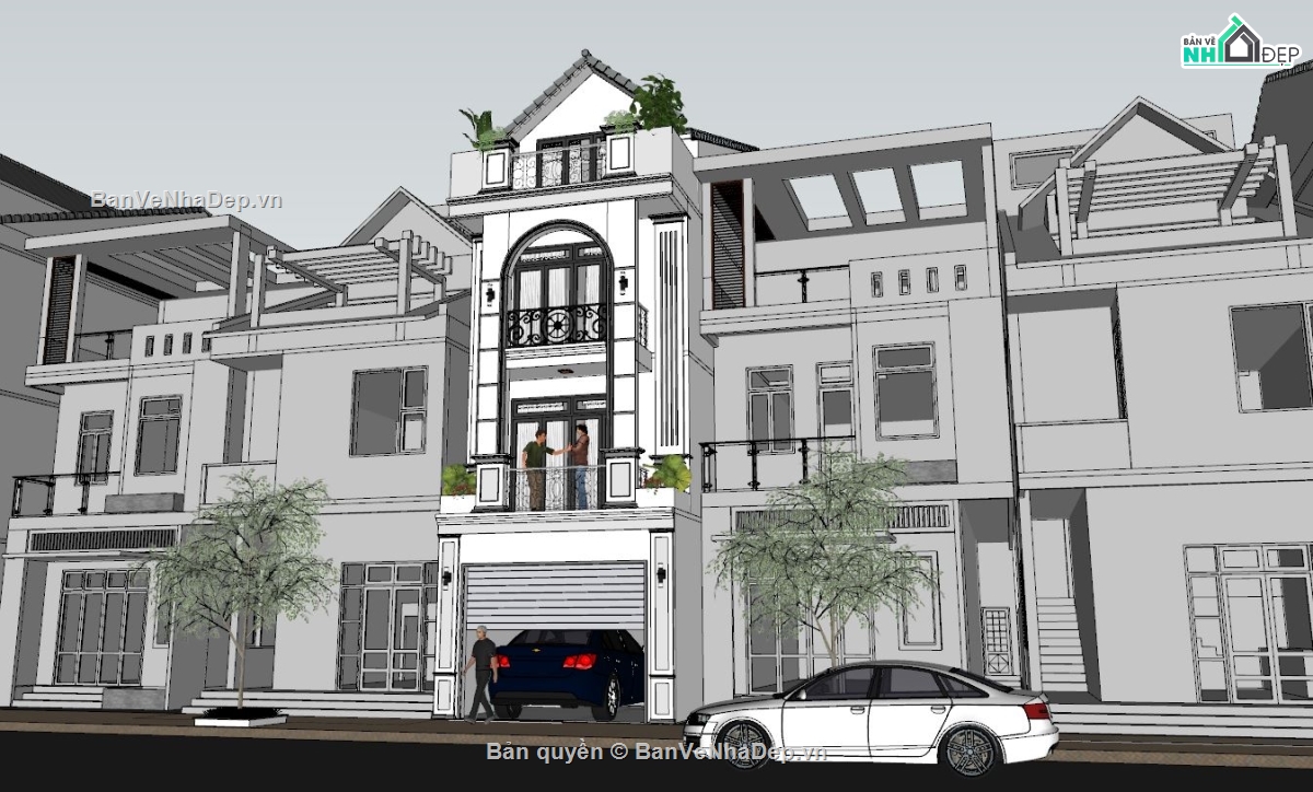 Nhà phố 4 tầng 5x13m,model su nhà phố 4 tầng,file sketchup nhà phố 4 tầng,nhà phố 4 tầng file su,sketchup nhà phố 4 tầng