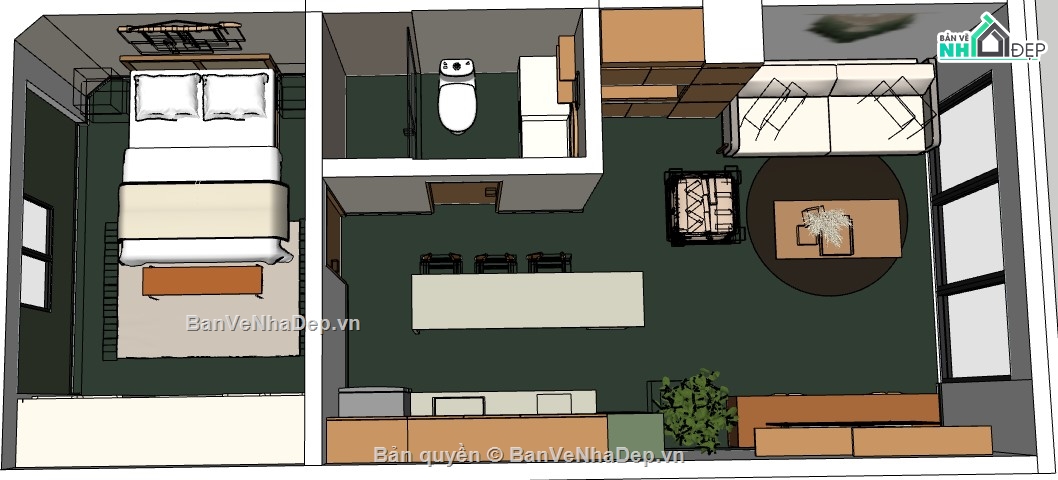 nội thất tầng 1,Model su nội thất tầng 1,file su nội thất tầng 1,model su nội thất 1 tầng