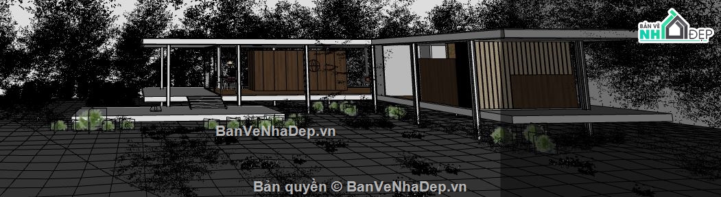 nhà chữ L file Su,sketchup nhà nghỉ dưỡng,nhà nghỉ file sketchup,nhà nghỉ dưỡng cho khách du lịch