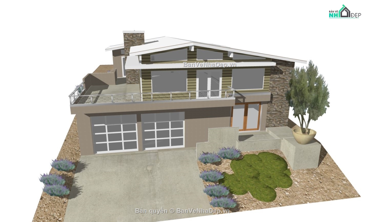 Model su biệt thự 2 tầng,biệt thự 2 tầng,phối cảnh biệt thự 2 tầng,file su biệt thự 2 tầng