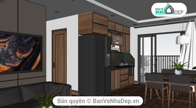 nội thất chung cư,Su nội thất,SU nội thất chung cư,thiết kế nội thất căn hộ,sketchup nội thất căn hộ