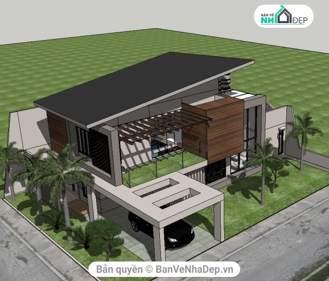 Sketchup thiết kế nhà phố 2 tầng gồm 7 mẫu thiết kế đa dạng [sale 10%]