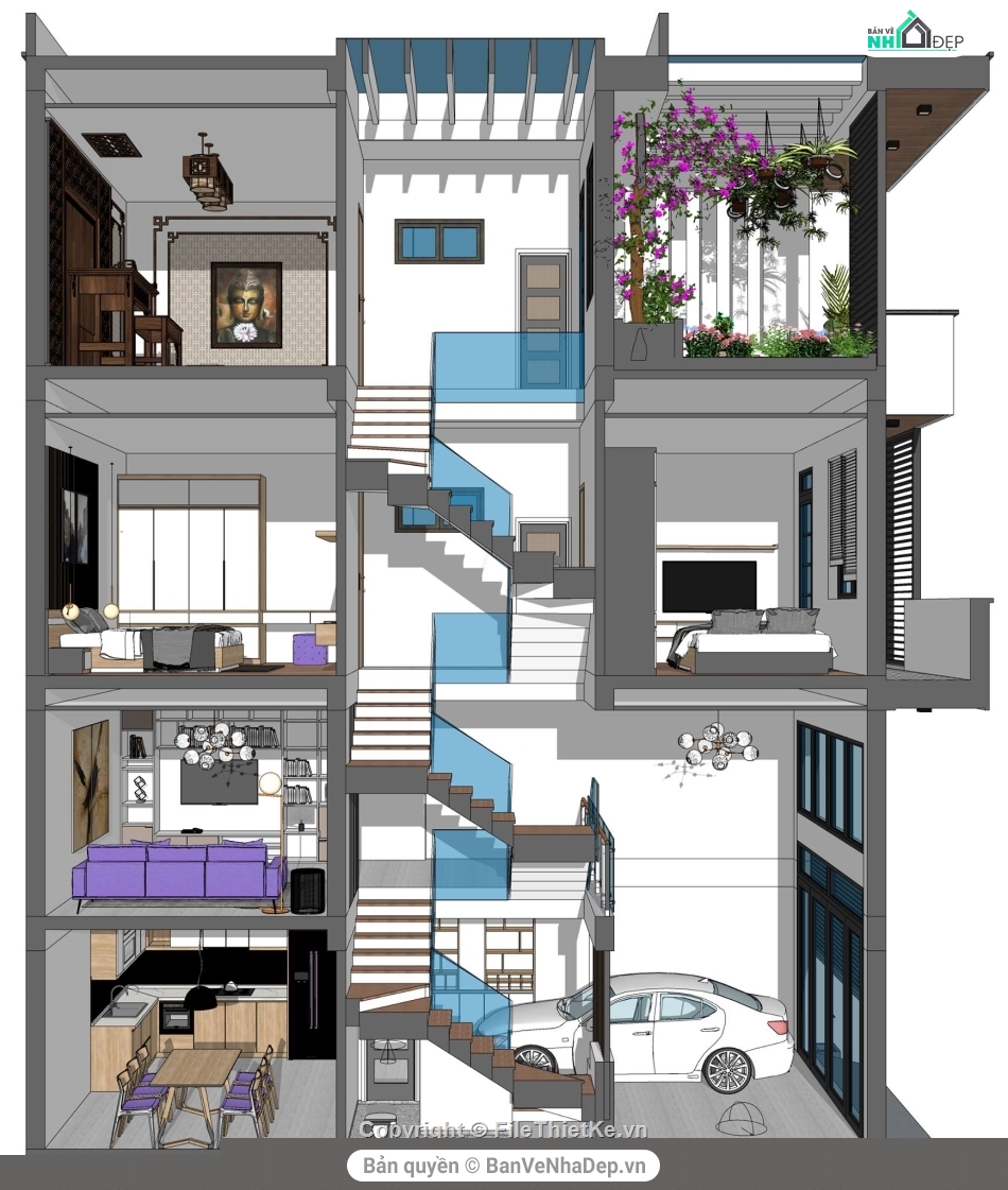 model su nhà 3 tầng,file su nhà phố 3 tầng,file sketchup nhà phố 3 tầng,file su nhà 3 tầng,kiến trúc nhà 3 tầng,su nhà 3 tầng