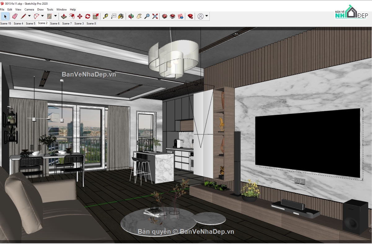 model su nội thất,nội thất phòng khách sketchup,Su nội thất phòng bếp,nội thất nhà bếp