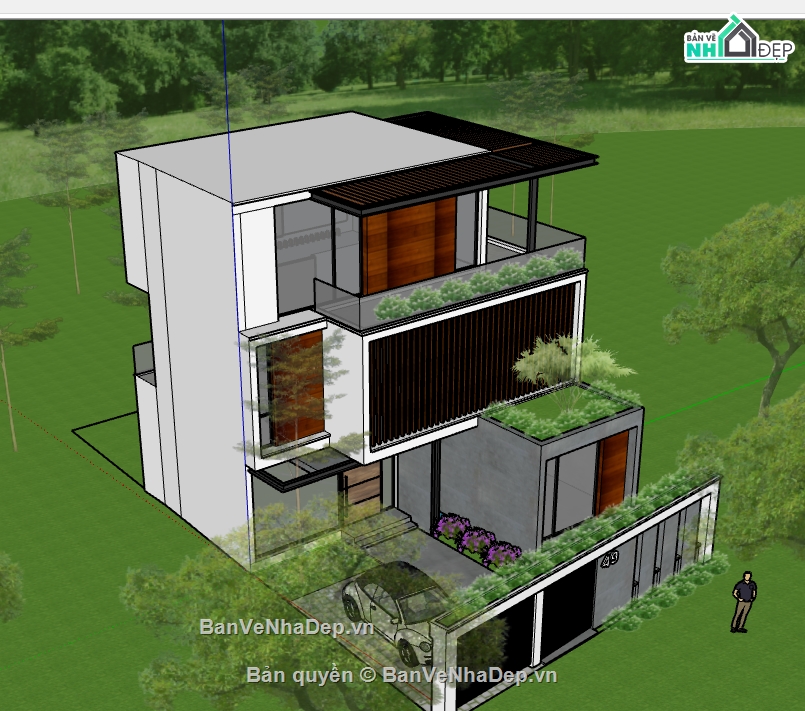 biệt thự 2 tầng file sketchup,biệt thự 2 tầng file su,biệt thự 2 tầng sketchup,file su biệt thự 2 tầng