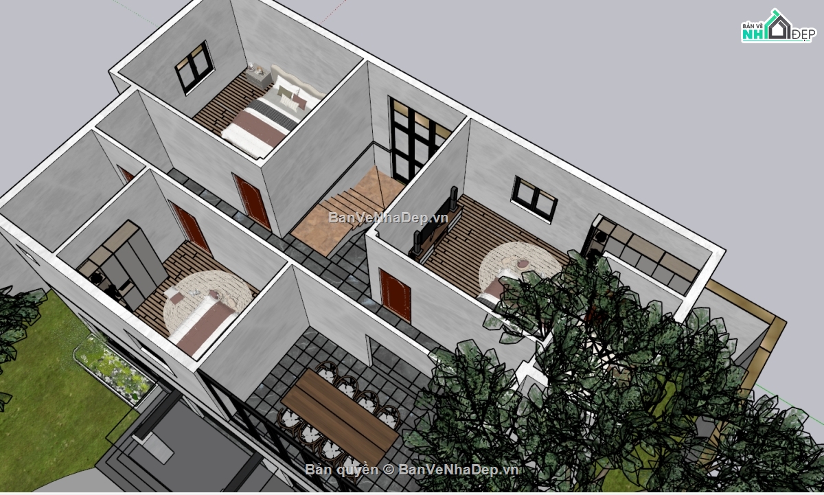 Biệt thự 2 tầng hiện đại,Biệt thự  2 tầng,file su biệt thự 2 tầng,biệt thự 2 tầng file su