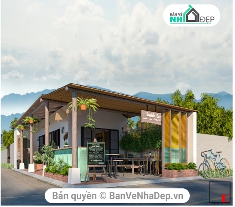 Model quán cafe,Sketchup quán trà chanh,Mẫu quán cà phê,quán cà phê su,file su cafe