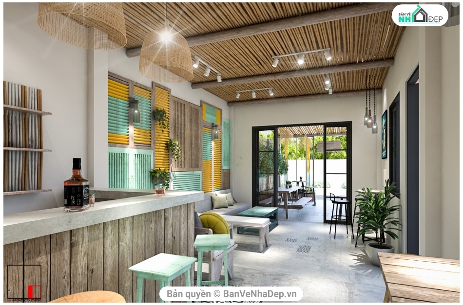 Model quán cafe,Sketchup quán trà chanh,Mẫu quán cà phê,quán cà phê su,file su cafe