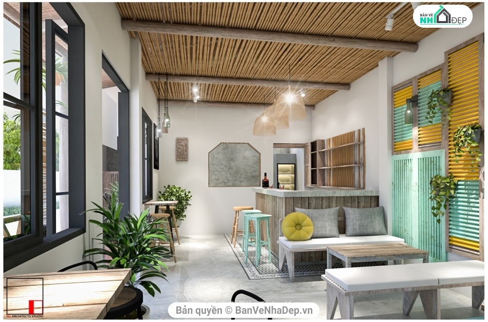 Model quán cafe,Sketchup quán trà chanh,Mẫu quán cà phê,quán cà phê su,file su cafe