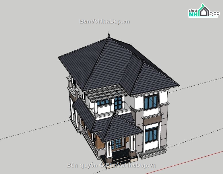 Biệt thự 2 tầng,Model su biệt thự 2 tầng,file su biệt thự 2 tầng