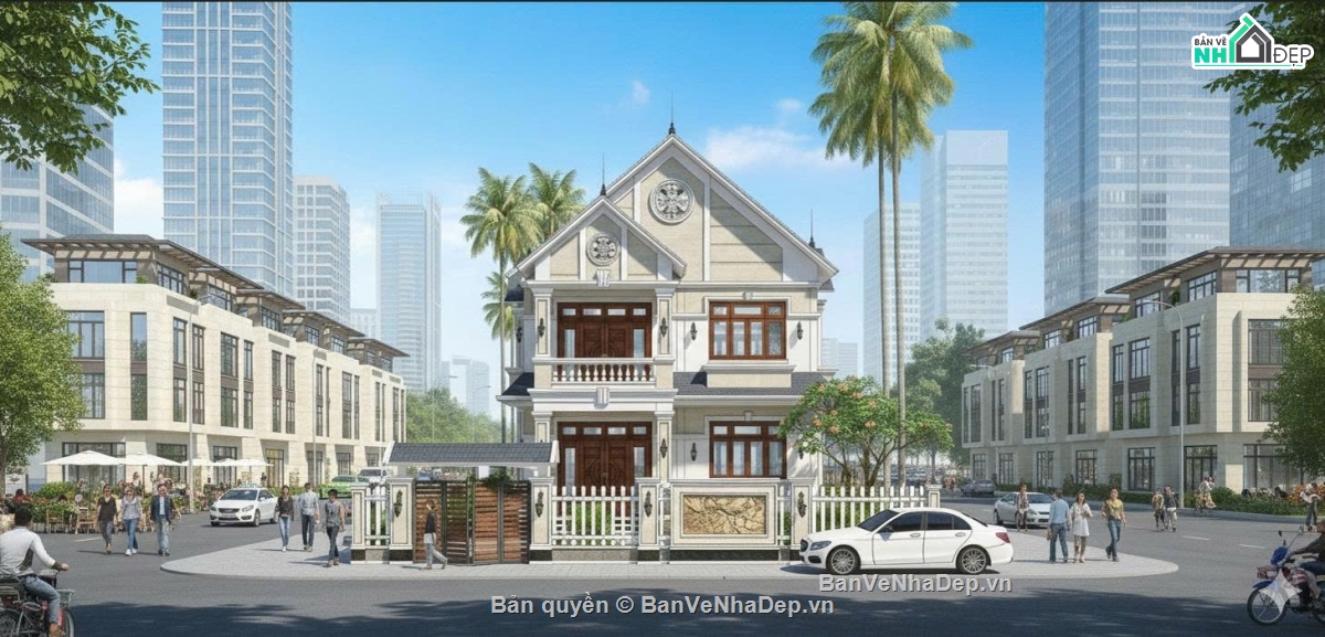 File sketchup biệt thự tân cổ điển,Biệt thự 2 tầng tân cổ điển kiểu Pháp,Model sketchup Biệt Thự Tân Cổ Điển,Model sketchup biệt thự tân cổ điển