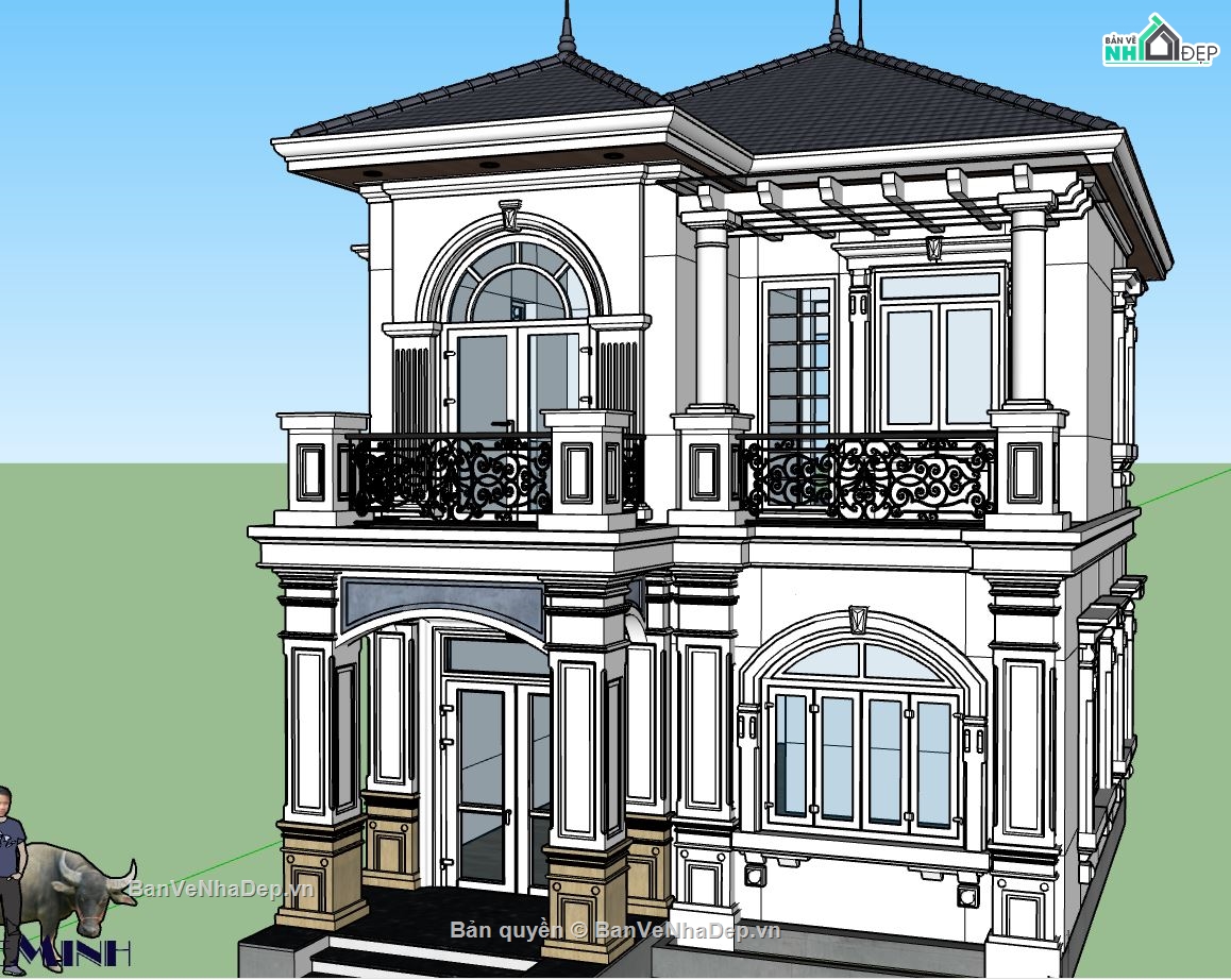 biệt thự 2 tầng,model su biệt thự 2 tầng,file su biệt thự 2 tầng,mẫu biệt thự 2 tầng