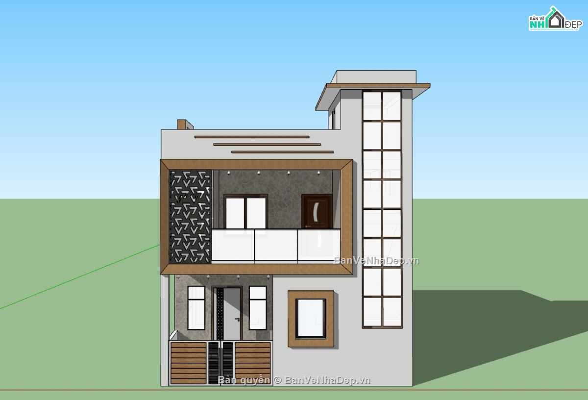 su nhà phố,sketchup nhà phố,su nhà phố 2 tầng